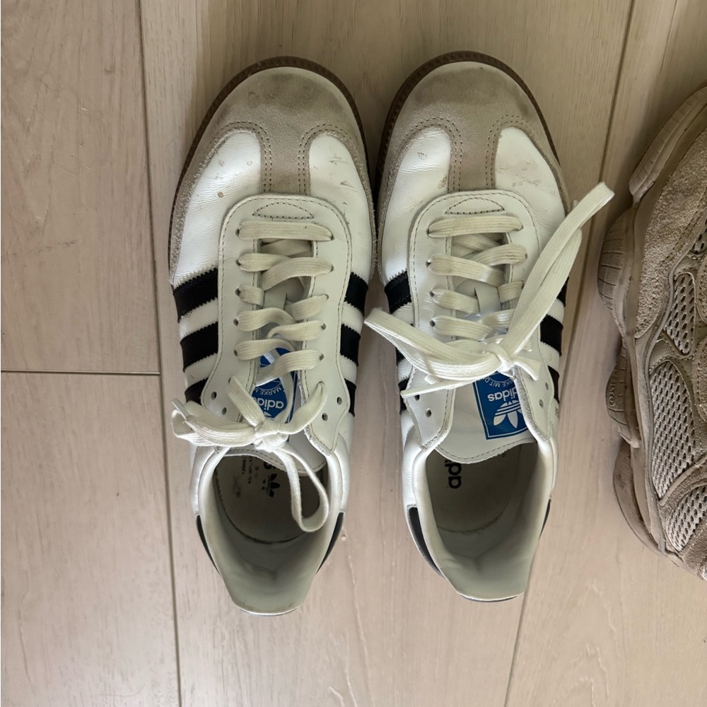 Adidas Classic White and Black Trainers